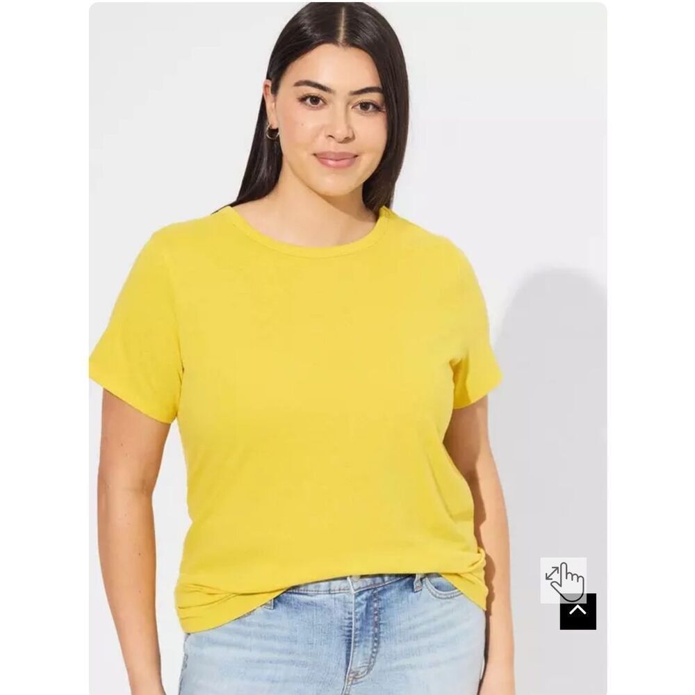 NWT torrid Everyday Signature Jersey Crew Neck Tee - Size 1 - Sulphur Yellow